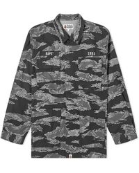 A Bathing Ape - Tiger Camo Relaxed Fit Military Shirt - Lyst