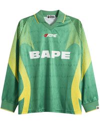 A Bathing Ape - Flame Monogram Long Sleeve Football Jersey - Lyst