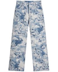 Off-White c/o Virgil Abloh - Fresco Tapestry Wide 5 Pocket Jeans - Lyst