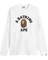 A Bathing Ape - Long Sleeve College T-Shirt - Lyst