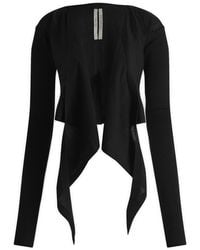 Rick Owens - Cropped Cardigan With Wrap Front - Lyst