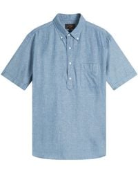 Beams Plus - Button Down Popover Short Sleeve Chambray Shirt - Lyst