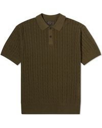Beams Plus - Cable Knit Polo Shirt - Lyst