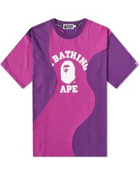 A Bathing Ape Multi Fonts Relaxed Fit College T-shirt in White for