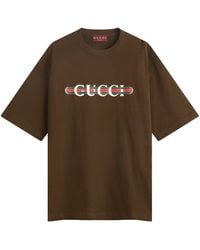Gucci - Printed Cotton Jersey T-Shirt - Lyst