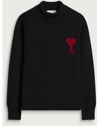 Ami Paris - Rollneck Contrasted Adc Jumper - Lyst