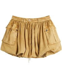 Ganni - Washed Stretch Cotton Mini Bubble Skirt - Lyst
