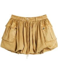 Ganni - Washed Stretch Cotton Mini Bubble Skirt - Lyst