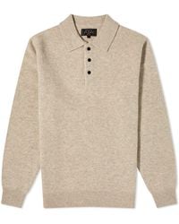Beams Plus - Long Sleeve Knit Polo Shirt - Lyst