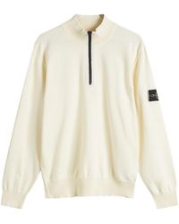 Stone Island - Organic Soft Cotton Half Zip Knit - Lyst