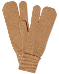 Maison Margiela Knotch Details Mitten Gloves - Natural