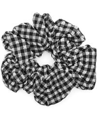 ヘアアクセサリー Hunza G Two-tone fabric scrunchie (SCRUNCHIE NAVYWHITE) Hunza G - Girls Crinkle Hair Scrunchies (3 Pack) | Childrensalon