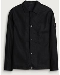Stone Island - Ghost Wool Nylon Flannel Overshirt - Lyst