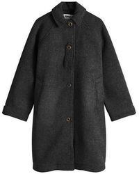 マーガレットハウエル　MHL. DENSE WOOL MELTON MHL by Margaret Howell Hooded Coat Dense Wool Melton in Blue