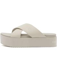 Calvin Klein - Crossover Flatform Slider - Lyst