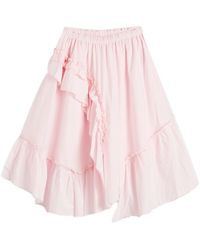 YMC - Draped Midi Skirt - Lyst