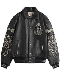 Avirex - Goth Varsity Leather Jacket - Lyst