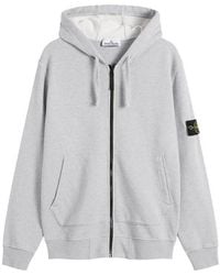Stone Island - Garment Dyed Zip Hoodie - Lyst