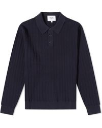 Wax London - Oban Vertical Knit Polo Shirt - Lyst