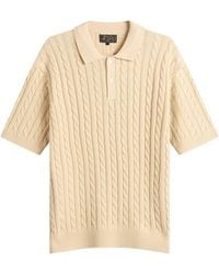 Beams Plus - Cable Knit Polo - Lyst