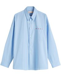 Marni - Embroidered Logo Boxy Shirt - Lyst