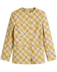 House Of Sunny - Check Collarless Blazer Jacket - Lyst
