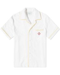 Casablanca - Monogram Terry Cloth Cuban Shirt White - Lyst