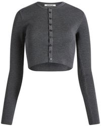 AURALEE - Wool Rib Short Cardigan - Lyst