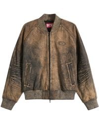 DIESEL - L-Cobb Camouflage Leather Jacket - Lyst