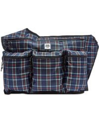 Opening Ceremony Plaid Sling Backpack - Blue