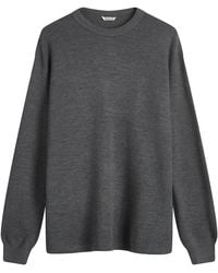 AURALEE - Wool Waffle Thermal Long Sleeve T-Shirt - Lyst