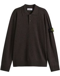 Stone Island - Geelong Wool Long Sleeve Polo - Lyst