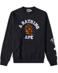 A Bathing Ape - Tiger Camo College Relaxed Fit Crew Sweat - Lyst