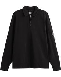 C.P. Company - Malfile Fleece Quarter Zip Collared Sweatshirt - Lyst