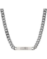Maison Margiela - Mm6 Id Tag Curb Necklace - Lyst