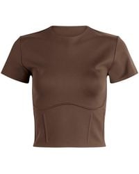 Nike - X Skims Matte Corset Short Sleeve Crop Top - Lyst