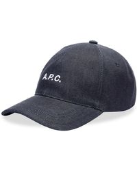 A.P.C. - Denim Logo Cap - Lyst