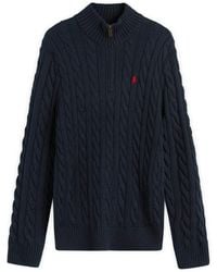 Polo Ralph Lauren - Cable Knit Half Zip Jumper - Lyst