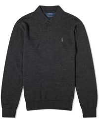 Polo Ralph Lauren - Long Sleeve Knitted Polo Shirt - Lyst