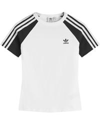 adidas - 3 Stripe Slim T-Shirt - Lyst