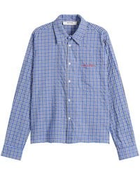 About Blank - Raw Hem Check Shirt - Lyst