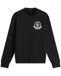 Moncler - Large Logo Cotton Sweatshirt - Lyst