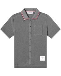 Thom Browne - Short Sleeve Button Down Textured Shirt - Lyst