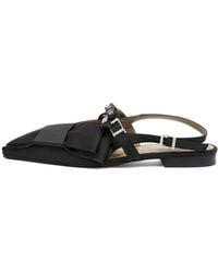 Ganni - Big Bow Slingback Ballerina - Lyst