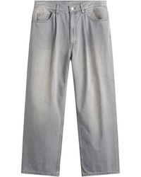 Beams Plus - Wide Pleated Taper Denim Jeans - Lyst