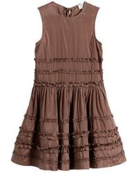 Damson Madder - Reed Drop Waist Ruffle Midi Dress - Lyst