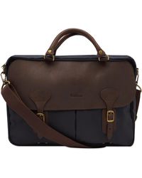 Barbour - Wax Leather Briefcase - Lyst