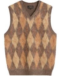 Beams Plus - Mohair Argyle Knit Vest - Lyst
