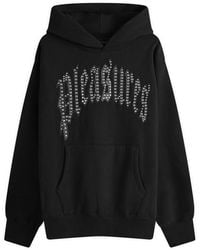 Pleasures - Oversized Rhinestone Embellished Cotton Hoodie - Lyst