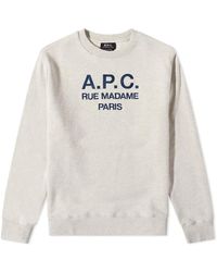 A.P.C. - Rufus Embroidered Logo Crew Sweat - Lyst